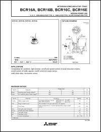 datasheet for BCR16A by Mitsubishi Electric Corporation, Semiconductor Group