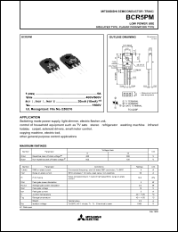 datasheet for BCR5PM by Mitsubishi Electric Corporation, Semiconductor Group