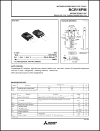 datasheet for BCR16PM by Mitsubishi Electric Corporation, Semiconductor Group