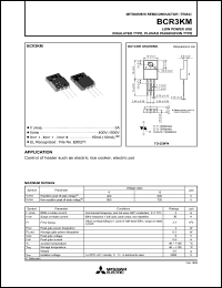 datasheet for BCR3KM by Mitsubishi Electric Corporation, Semiconductor Group