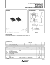 datasheet for BCR5KM by Mitsubishi Electric Corporation, Semiconductor Group