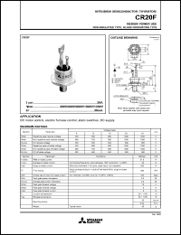 datasheet for CR20F by Mitsubishi Electric Corporation, Semiconductor Group