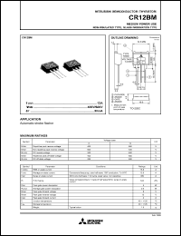 datasheet for CR12MB by Mitsubishi Electric Corporation, Semiconductor Group