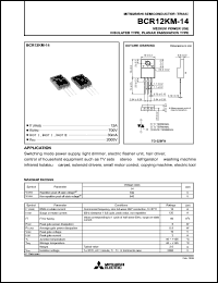 datasheet for BCR12KM-14 by Mitsubishi Electric Corporation, Semiconductor Group