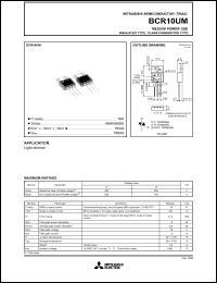 datasheet for BCR10UM by Mitsubishi Electric Corporation, Semiconductor Group