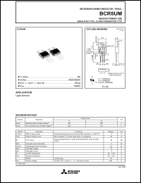 datasheet for BCR8UM by Mitsubishi Electric Corporation, Semiconductor Group