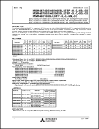 datasheet for M5M465405BTP-6 by Mitsubishi Electric Corporation, Semiconductor Group