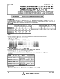 datasheet for M5M467405DJ-5S by Mitsubishi Electric Corporation, Semiconductor Group