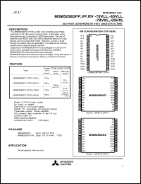 datasheet for M5M5256DVP-70VLL by Mitsubishi Electric Corporation, Semiconductor Group