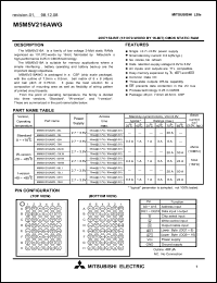 datasheet for M5M5V216AWG-70LW by Mitsubishi Electric Corporation, Semiconductor Group