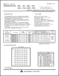 datasheet for M5M5V816WG-85H by Mitsubishi Electric Corporation, Semiconductor Group