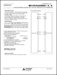 datasheet for MH16V6445BWJ-6 by Mitsubishi Electric Corporation, Semiconductor Group