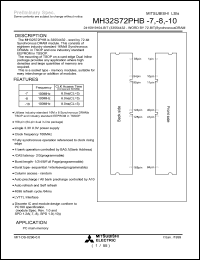 datasheet for MH32S72PHB-10 by Mitsubishi Electric Corporation, Semiconductor Group