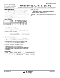 datasheet for MH4V6445BXJJ-5S by Mitsubishi Electric Corporation, Semiconductor Group