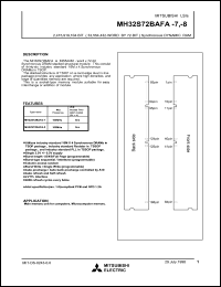 datasheet for MH64S72BAFA-7 by Mitsubishi Electric Corporation, Semiconductor Group