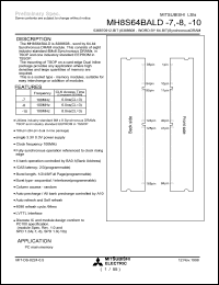 datasheet for MH8S64BALD-7 by Mitsubishi Electric Corporation, Semiconductor Group