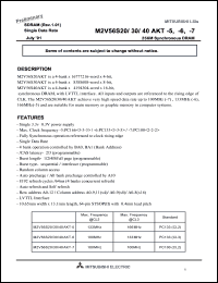 datasheet for M2V56S40AKT-5 by Mitsubishi Electric Corporation, Semiconductor Group