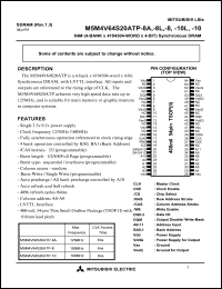 datasheet for M5M4V64S20ATP-10 by Mitsubishi Electric Corporation, Semiconductor Group