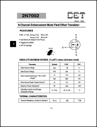 datasheet for 2N7002 by Chino-Excel Technology Corporation