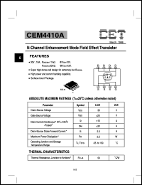 datasheet for CEM4410A by Chino-Excel Technology Corporation