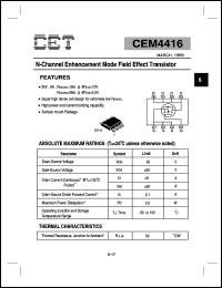 datasheet for CEM4416 by Chino-Excel Technology Corporation