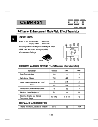 datasheet for CEM4431 by Chino-Excel Technology Corporation