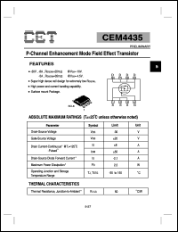 datasheet for CEM4435 by Chino-Excel Technology Corporation
