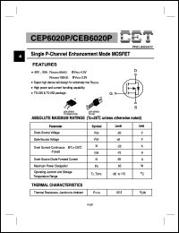 datasheet for CEB6020P by Chino-Excel Technology Corporation