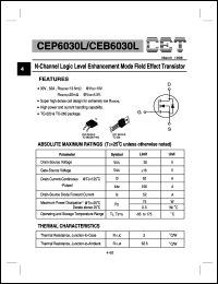 datasheet for CEB6030L by Chino-Excel Technology Corporation
