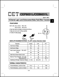 datasheet for CEB6031L by Chino-Excel Technology Corporation