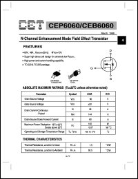 datasheet for CEB6060 by Chino-Excel Technology Corporation