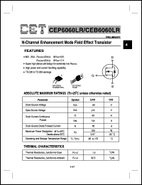datasheet for CEB6060LR by Chino-Excel Technology Corporation