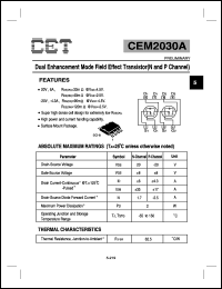 datasheet for CEM2030A by Chino-Excel Technology Corporation