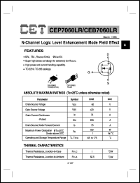 datasheet for CEB7060LR by Chino-Excel Technology Corporation