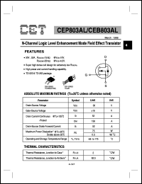 datasheet for CEB803AL by Chino-Excel Technology Corporation
