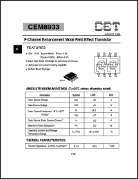 datasheet for CEM8933 by Chino-Excel Technology Corporation