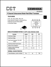 datasheet for CEM9400A by Chino-Excel Technology Corporation