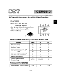 datasheet for CEM9410 by Chino-Excel Technology Corporation