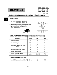 datasheet for CEM9424 by Chino-Excel Technology Corporation