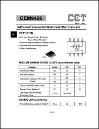datasheet for CEM9426 by Chino-Excel Technology Corporation