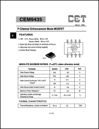 datasheet for CEM9435 by Chino-Excel Technology Corporation
