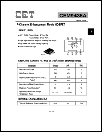 datasheet for CEM9435A by Chino-Excel Technology Corporation