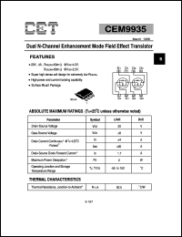 datasheet for CEM9935 by Chino-Excel Technology Corporation