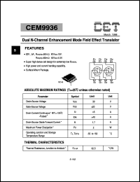 datasheet for CEM9936 by Chino-Excel Technology Corporation
