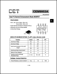 datasheet for CEM9953A by Chino-Excel Technology Corporation
