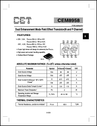 datasheet for CEM8958 by Chino-Excel Technology Corporation