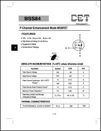 datasheet for BSS84 by Chino-Excel Technology Corporation