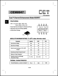 datasheet for CEM8947 by Chino-Excel Technology Corporation
