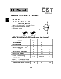 datasheet for CET9435A by Chino-Excel Technology Corporation