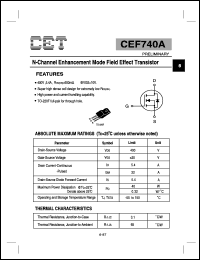 datasheet for CEF740A by Chino-Excel Technology Corporation